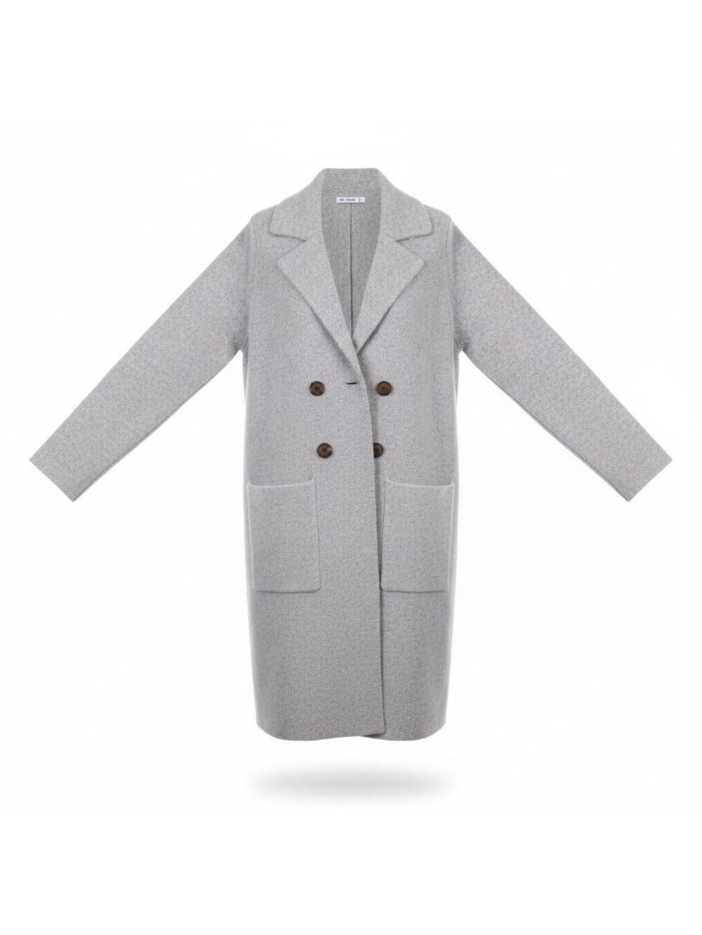 Pink Clover Women Gray Long Double Breasted Coat Size L